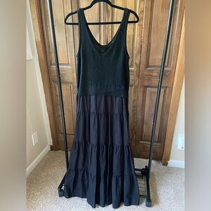 Elan Black Tiered Maxi Sundress NWT